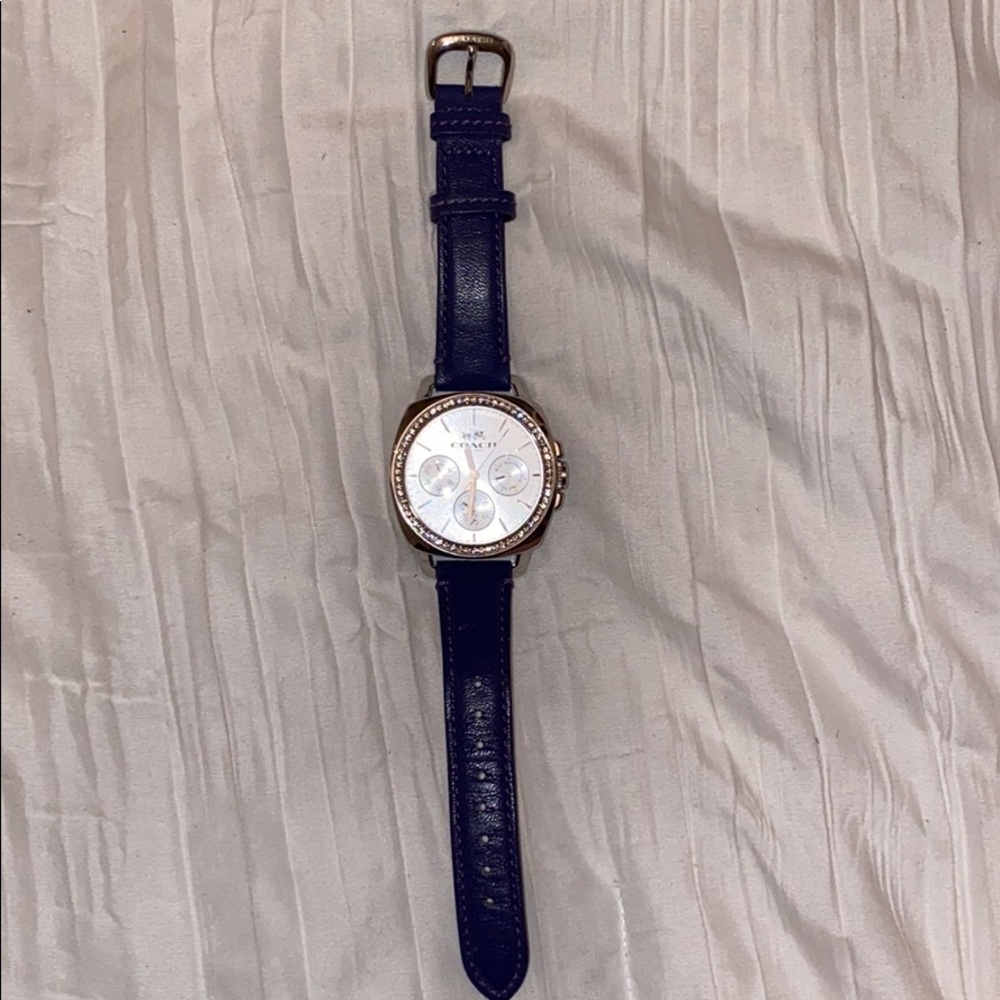 coach navy blue/ silver watch